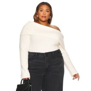 Remi x REVOLVE Lindsay Off-Shoulder White Sweater 0X